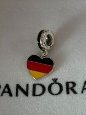 Pandora Germany Flag Dangle Charm Heart Flag Pendant